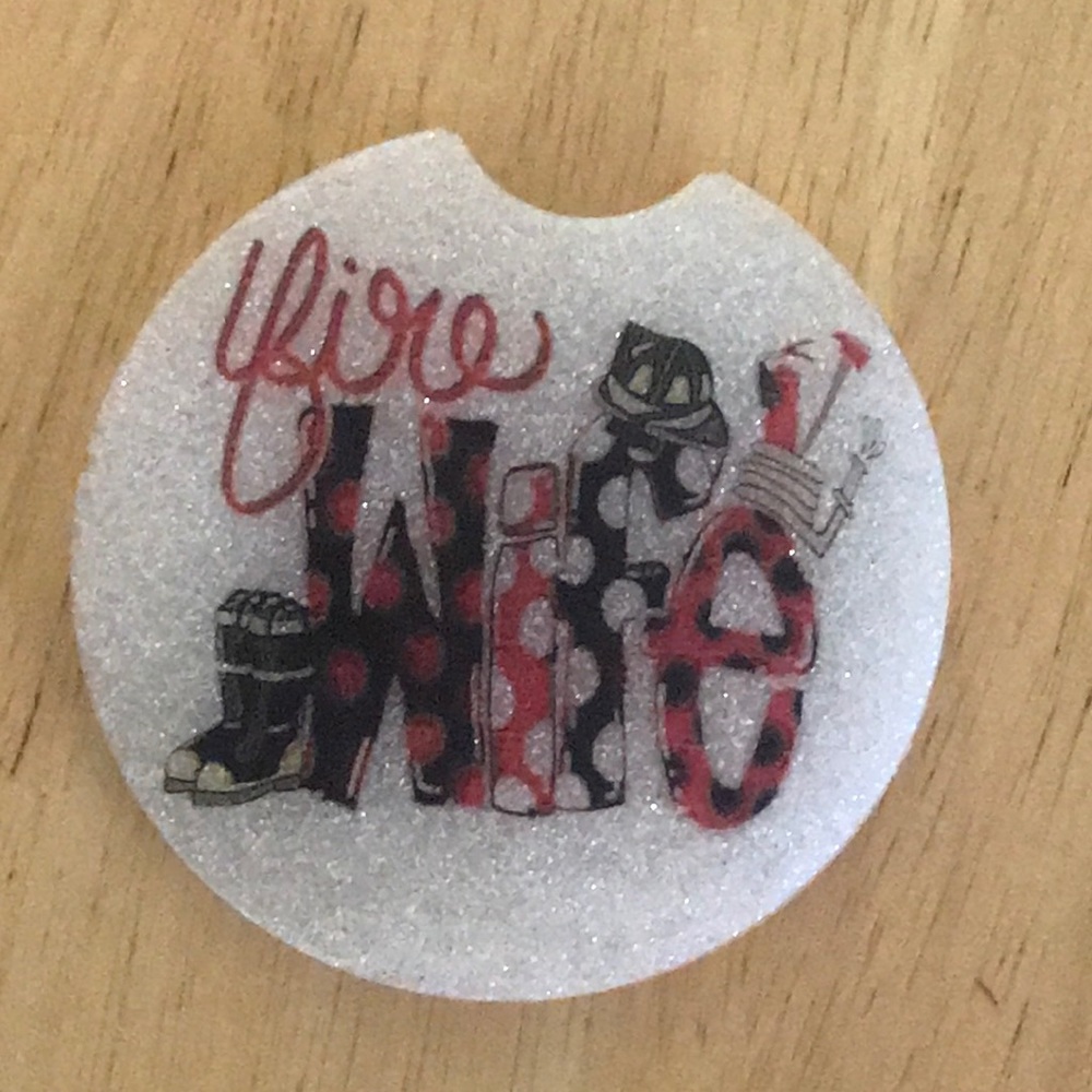 Fire Wife Glitter Car Coaster NEW